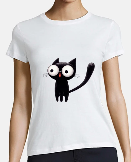 Tee-shirt CHAT NOIR RIGOLO FUNY CAT BLACK