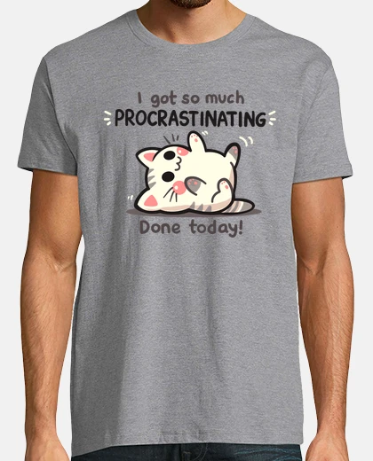 Tee-shirt chat procrastinant - chemise pour hommes