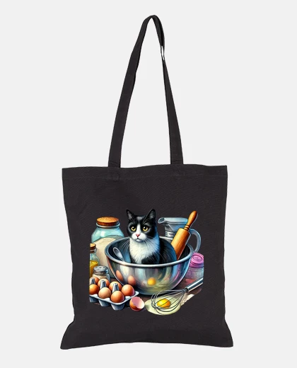Sac chat qui fait des crêpes humour sac à main étudiante foure-tout 