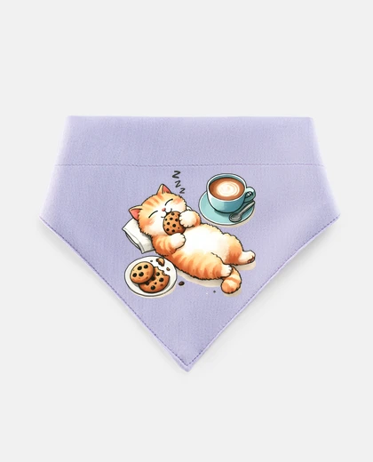 Mascotas Chat relax qui mange des cookies café