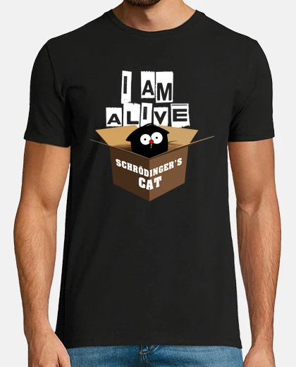 Tee-shirt chat scrhodingers - je suis vivant