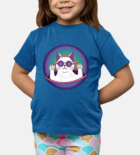 Vêtements chat spatial psychédélique avec des lunettes