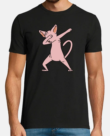 Tee-shirt chat sphynx tamponnant