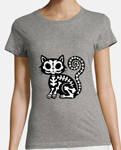 Tee-shirt chat squelette