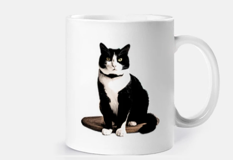 Mug chat tuxedo cat personnalisable
