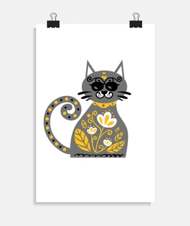 chat gris avec des lunettes de soleil
