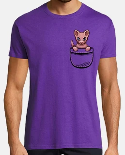 chat sphynx mignon de poche - chemise homme