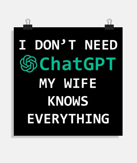 Poster chatgpt - idée cadeau amusante, programmeur,