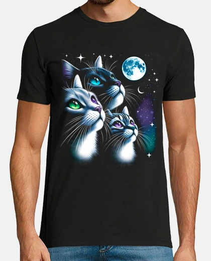 Tee-shirt chats à la lumière de la pleine lune chatons cadeau cool