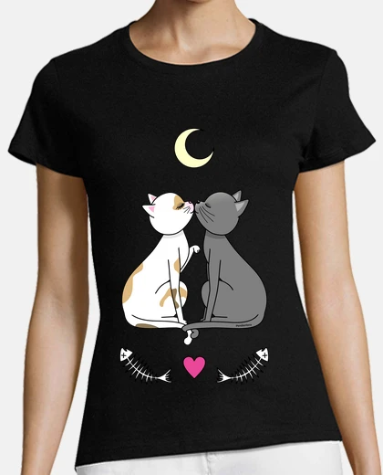 Tee-shirt chats amoureux kawaii cadeau saint valentin femme