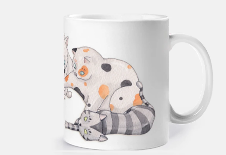 Mug chats and papillons