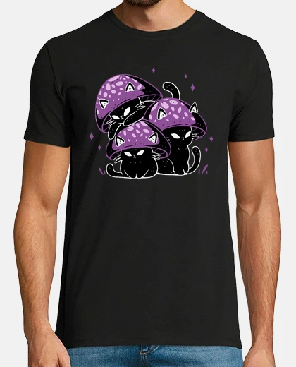 Tee-shirt chats champignons