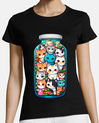 Tee-shirt chats dans un bocal tendance mode