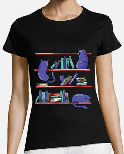 Tee-shirt chats de bibliothèque pour livre et lov