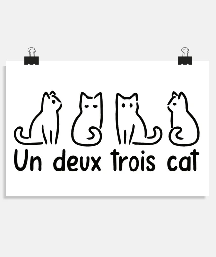 Poster chats jeu de mots humour rigolo fun poster bureau salon boutique restaurant stand affiche 