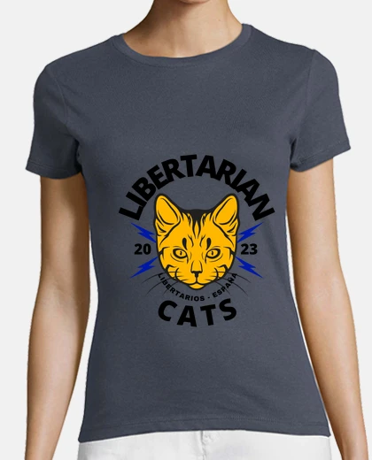 Tee-shirt chats libertaires - femme grise