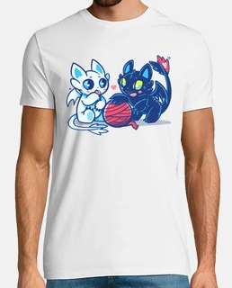 chats de dragon de lumière et de nuit - chemise homme