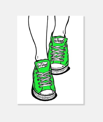 Tableau chaussures vert lime
