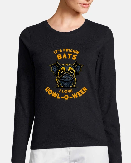 Tee-shirt chauve-souris mignonne de chien carlin 