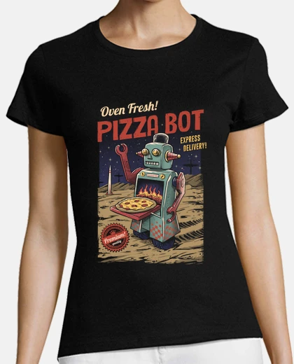 Tee-shirt chemise de bot de pizza