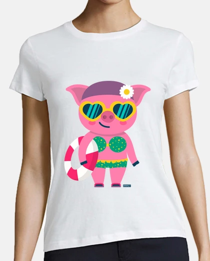 Tee-shirt chemise de cochon femme, style baseball, diverses couleurs