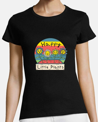 Tee-shirt chemise de petites plantes heureux femmes