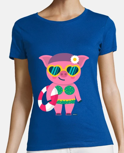 Tee-shirt chemise femme cochon, manches courtes, différentes couleurs, qualité supérieure