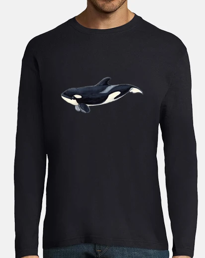 Tee-shirt chemise homme orca, manches longues, bleu marine