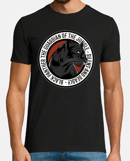 Tee-shirt chemise panthère gros félins noirs