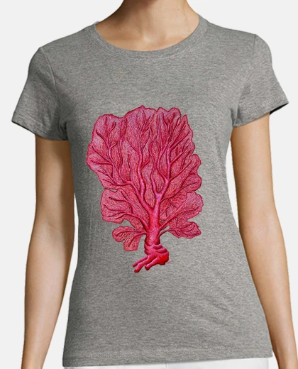 Tee-shirt chemise rouge corail vénus (gorgones flabellum)