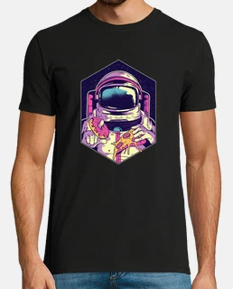 chemise astronaute manger donut et pizza
