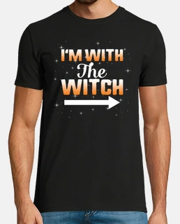 chemise de costume de sorcière d’halloween je suis avec la sorcière drôle costume de couple d’hallow