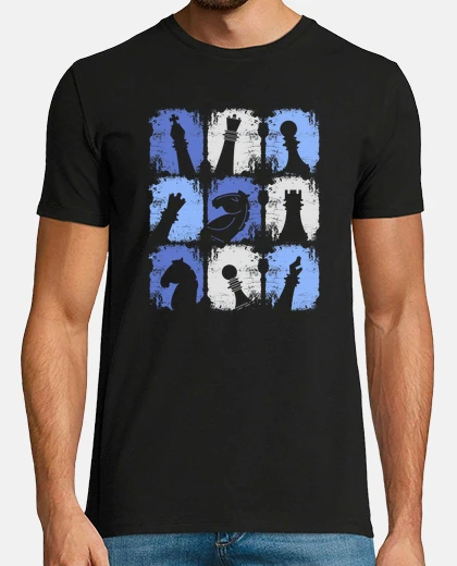 T-shirt Chess Pieces Retro