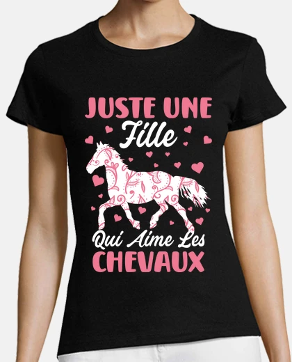 Tee-shirt Cheval Fille Idee Cadeau Equitation