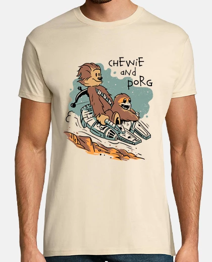 Camiseta chewie y porg