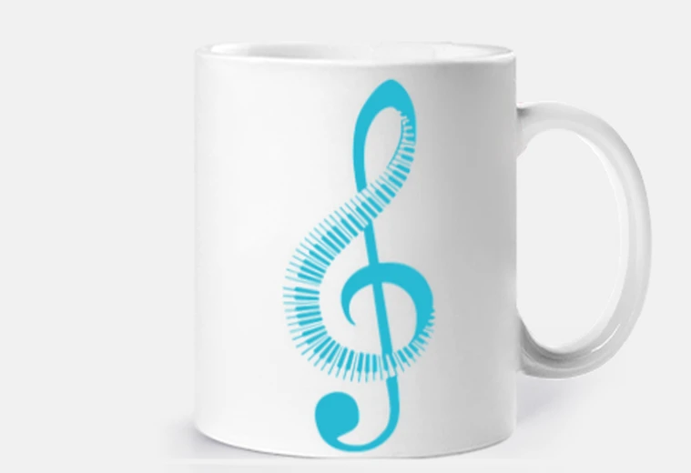 chiave di violino e pianoforte blu