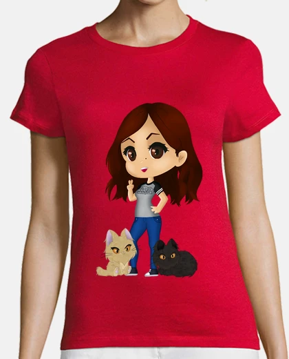 T-shirt chibi dru e gatto itos