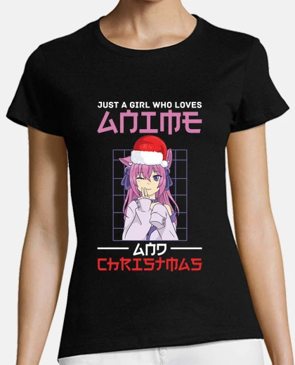 Playera chica ama anime chica navidad japón
