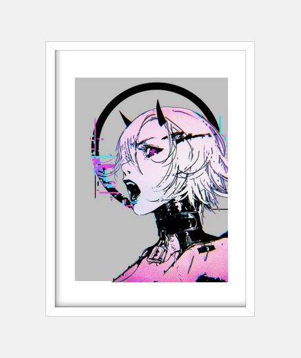 Cuadro Chica Molona Estilo Moderno Cyberpunk