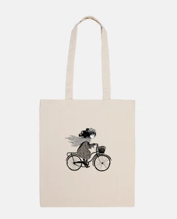 chica en la bicicleta