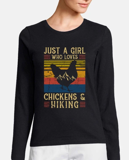 T-shirt Chickens Gift Chickens Hiking Saying