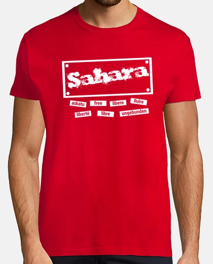 Camiseta CHICO.Sahara libre en todo el mundo(blanco)