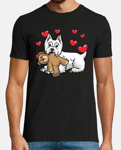 Tee-shirt chien blanc de terrier des montagnes de