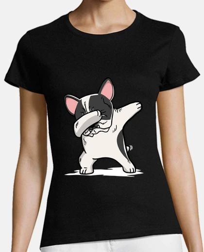 Tee-shirt chien bouledogue français blanc dab!