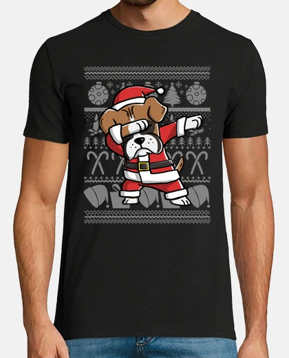 Tee-shirt chien boxer dab déguisement noël