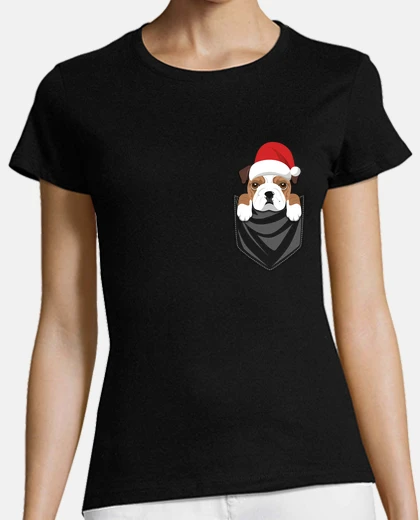 Tee-shirt chien bulldog anglais poche graphique n