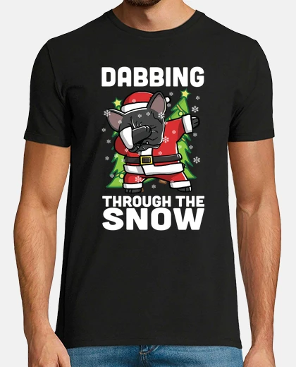Tee-shirt chien bulldog français dab noel