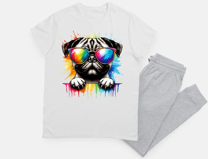 Pyjama chien carlin drôle et coloré