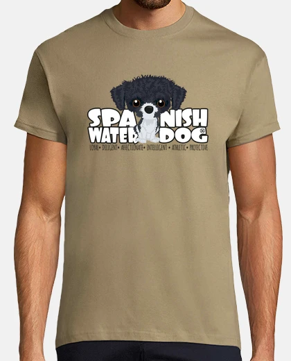 Tee-shirt chien d39eau espagnol (b amp w) - dgbig