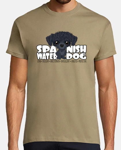Tee-shirt chien d39eau espagnol (noir) - dgbighea